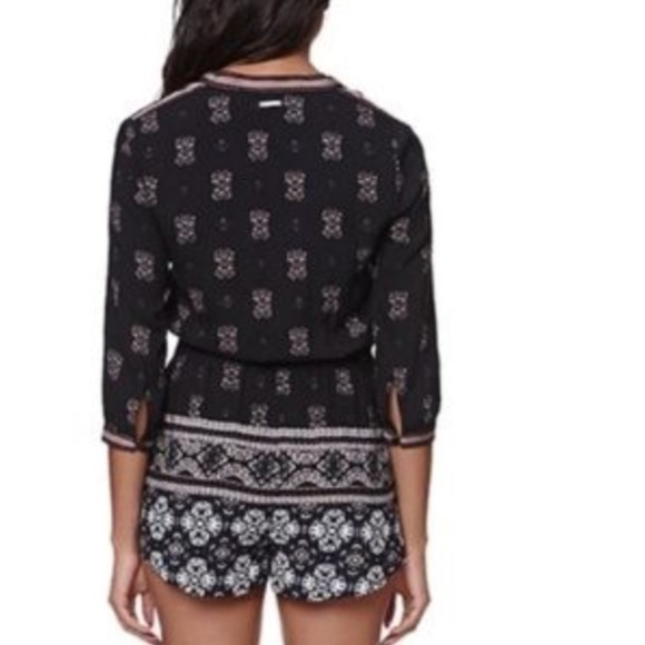 Kendall & Kylie Black Printed Button Down Romper - Picture 2 of 8
